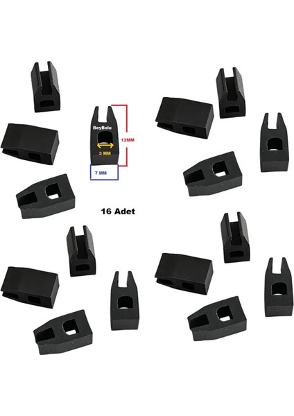 Luxell Uyumlu Ocak Izgara Demiri Lastiği 16 Adet Lastik Izgara Tampon Takoz