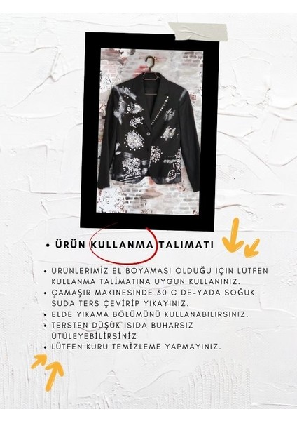 Özel Tasarım El Boyaması Tasarım Ceket