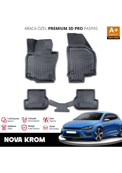Vw Scirocco 3D Pro Havuzlu Paspas 2008 Üzeri