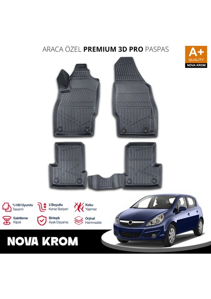 Opel Corsa D 3D Pro Havuzlu Paspas 2006-2014