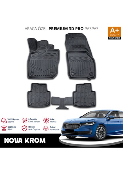 Skoda Superb 3D Pro Havuzlu Paspas 2024 Üzeri