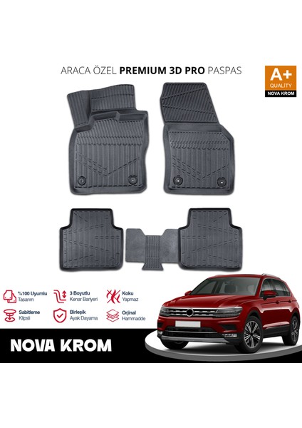 Vw Tiguan Allspace 3D Pro Havuzlu Paspas 2016-2024