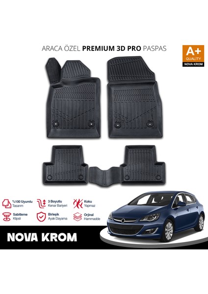 Opel Astra J 3D Pro Havuzlu Paspas 2012-2020 Üzeri