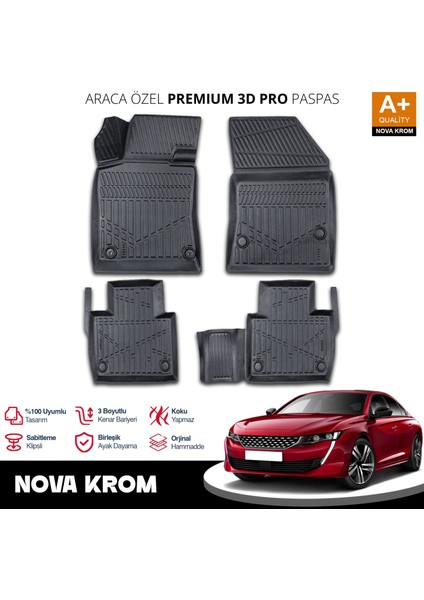 Peugeot 508 3D Pro Havuzlu Paspas 2018 Üzeri