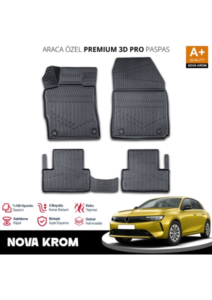 Opel Astra L 3D Pro Havuzlu Paspas 2021 Üzeri