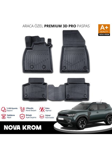 Renault Duster E-Tech Full Hybrid 3D Pro Havuzlu Paspas 2024 Üzeri