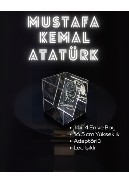 Mustafa Kemal Atatürk Temalı LED Işıklı Kişiye Özel Tasarım Kutu