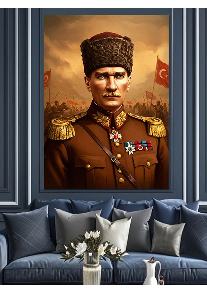 Mustafa Kemal Atatürk Dekoratif Kanvas - Mdf Ahşap Tablo fırsatları
