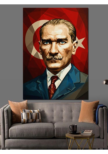 Mustafa Kemal Atatürk Dekoratif Kanvas - Mdf Ahşap Tablo fırsatları