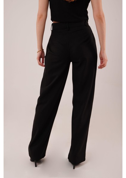 Premium Model Oturtmalı Siyah Pantolon