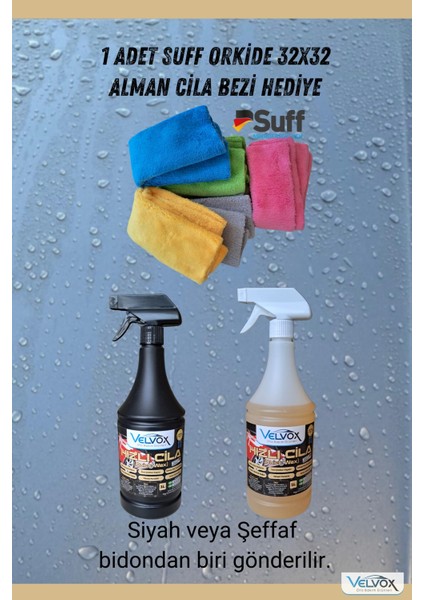 Hızlı Cila Seramik Katkılı 1000 ml, Suff Cila Bezi Hediyeli, Hızlı Cila, Oto Cila, Quick Wax