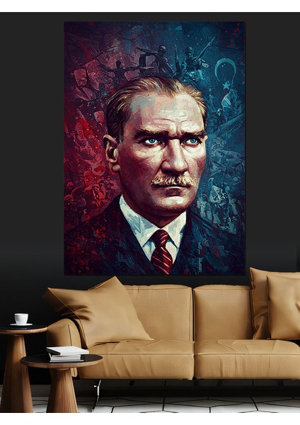 Mustafa Kemal Atatürk Dekoratif Kanvas - Mdf Ahşap Tablo