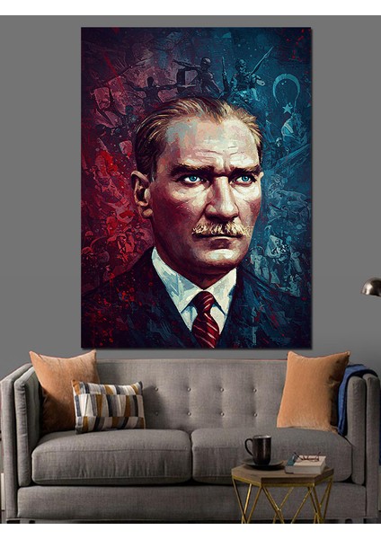 Mustafa Kemal Atatürk Dekoratif Kanvas - Mdf Ahşap Tablo fırsatları