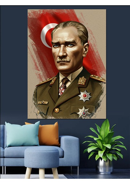 Mustafa Kemal Atatürk Dekoratif Kanvas - Mdf Ahşap Tablo modelleri