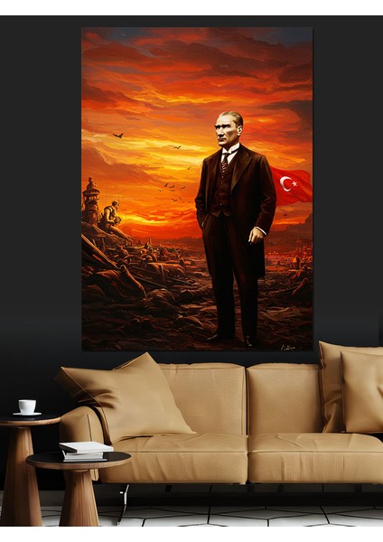 Mustafa Kemal Atatürk Dekoratif Kanvas - Mdf Ahşap Tablo fırsatları