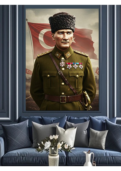 Mustafa Kemal Atatürk Dekoratif Kanvas - Mdf Ahşap Tablo modelleri