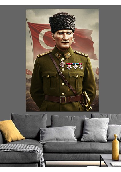Mustafa Kemal Atatürk Dekoratif Kanvas - Mdf Ahşap Tablo fırsatları