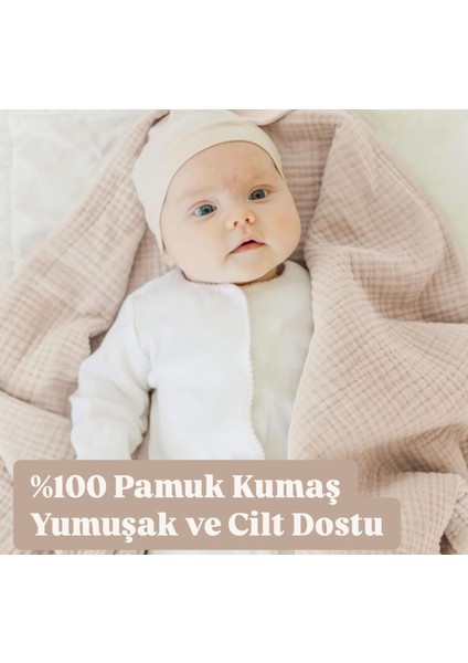 4 Katlı Çok Amaçlı Müslin Örtü & Battaniye Pamuk, Oeko-Teks Sertifikalı 80X80 cm fiyatları