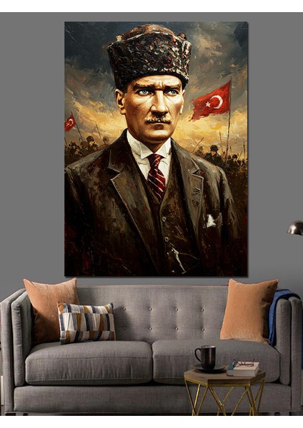 Milli Mücadele Komutanı Mustafa Kemal Atatürk Dekoratif Kanvas - Mdf Ahşap Tablo fiyatları