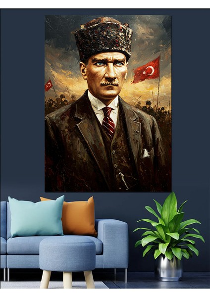 Milli Mücadele Komutanı Mustafa Kemal Atatürk Dekoratif Kanvas - Mdf Ahşap Tablo modelleri