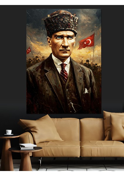 Milli Mücadele Komutanı Mustafa Kemal Atatürk Dekoratif Kanvas - Mdf Ahşap Tablo fırsatları