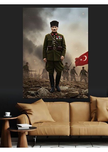 Baş Komutan Mustafa Kemal Atatürk Dekoratif Kanvas - Mdf Ahşap Tablo fiyatları