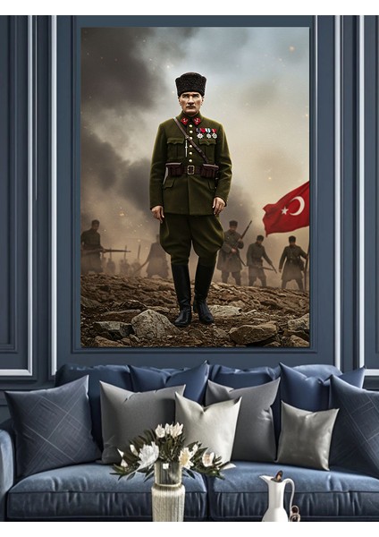 Baş Komutan Mustafa Kemal Atatürk Dekoratif Kanvas - Mdf Ahşap Tablo modelleri