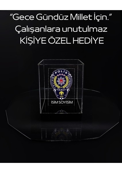 Isme Özel Polis Temalı LED Işıklı Tasarım Kutu