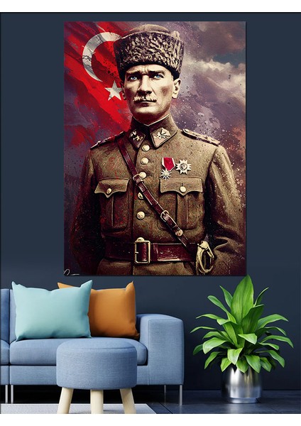 Mustafa Kemal Atatürk Dekoratif Kanvas - Mdf Ahşap Tablo modelleri
