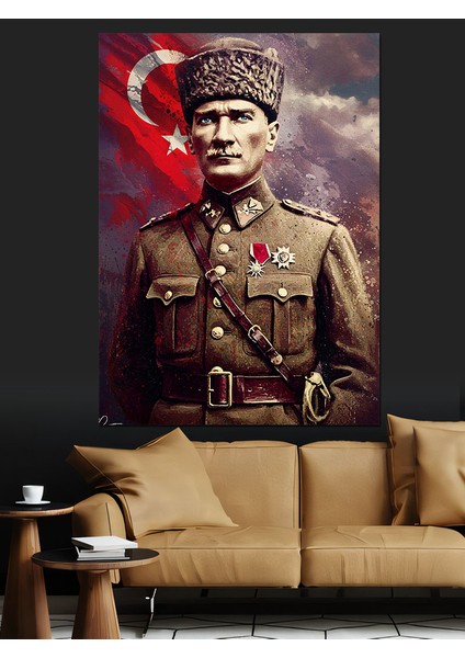 Mustafa Kemal Atatürk Dekoratif Kanvas - Mdf Ahşap Tablo fırsatları