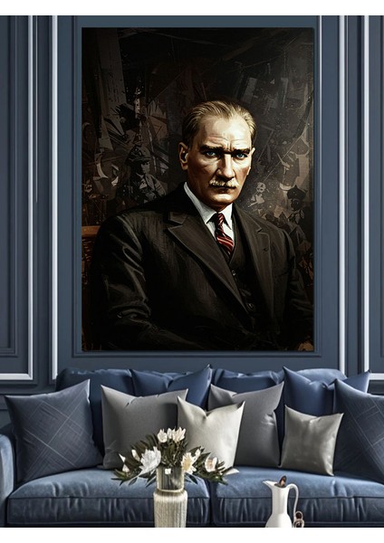 Mustafa Kemal Atatürk Dekoratif Kanvas - Mdf Ahşap Tablo
