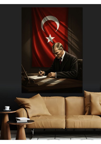 Mustafa Kemal Atatürk Dekoratif Kanvas - Mdf Ahşap Tablo fırsatları
