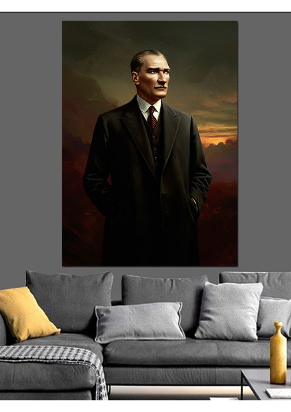Mustafa Kemal Atatürk Dekoratif Kanvas - Mdf Ahşap Tablo