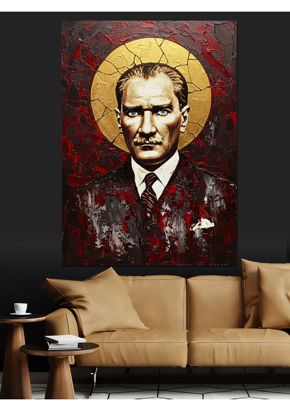 Mustafa Kemal Atatürk Portre Dekoratif Kanvas - Mdf Ahşap Tablo fiyatları