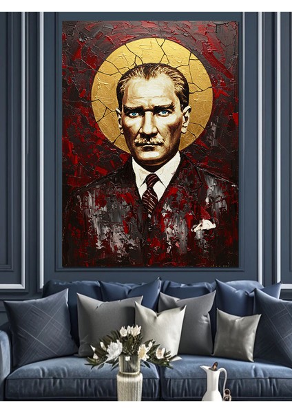 Mustafa Kemal Atatürk Portre Dekoratif Kanvas - Mdf Ahşap Tablo modelleri