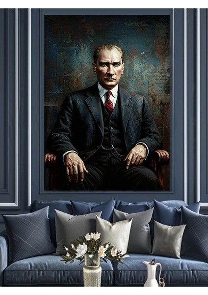 Mustafa Kemal Atatürk Dekoratif Kanvas - Mdf Ahşap Tablo fırsatları