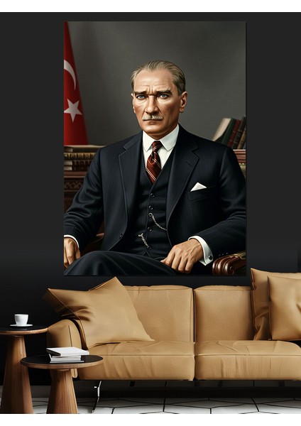 Mustafa Kemal Atatürk Dekoratif Kanvas - Mdf Ahşap Tablo