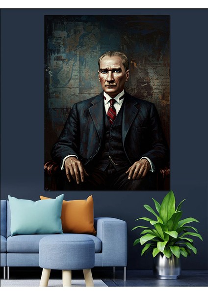 Mustafa Kemal Atatürk Dekoratif Kanvas - Mdf Ahşap Tablo fırsatları