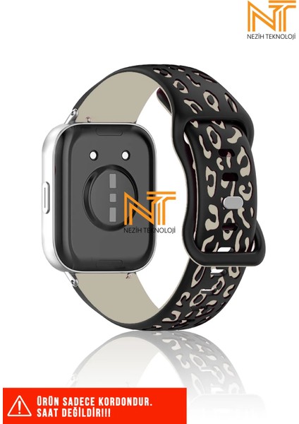 Huawei Watch Fit 2 Uyumlu Leopar Desenli Silikon Kordon