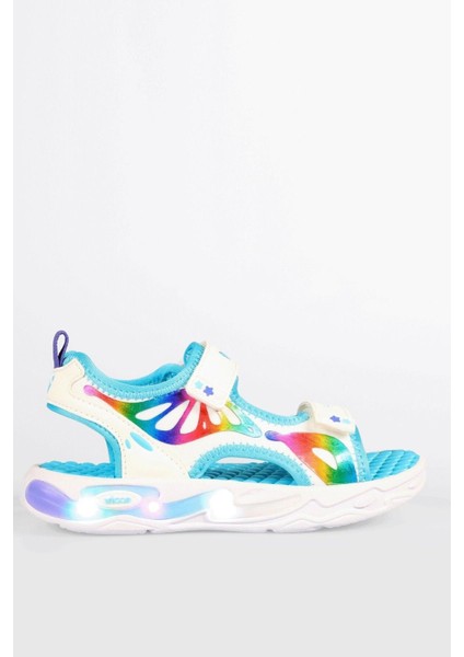 26-35 Numara Işıklı Çift Bantlı Hafif Kız Çocuk Sandalet