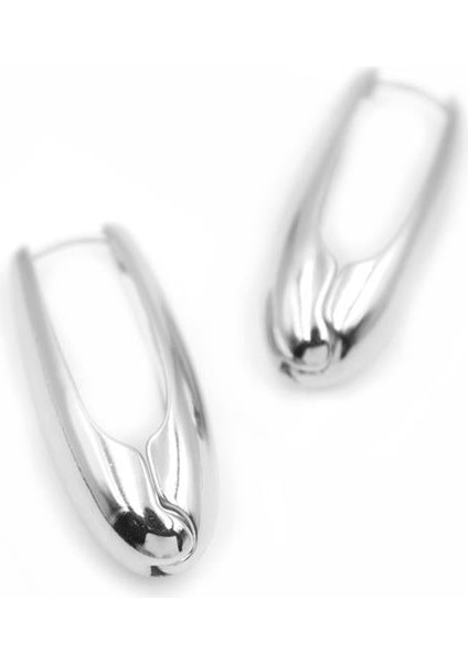 Oval Küpe - Gümüş