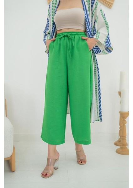Yeşil Keten Pantolon