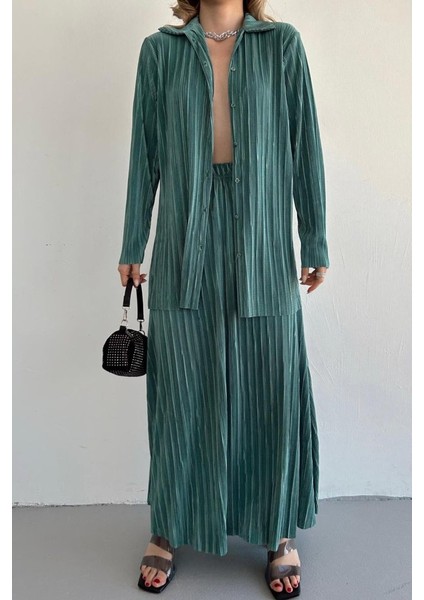 Mint Fitilli Gömlek ve Uzun Etek Takım fırsatları