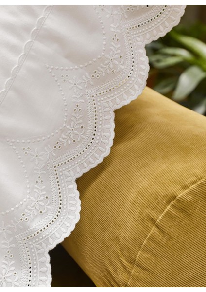 Aprıl Yatak Çarşafları, Beyaz Işlemeli, %100 Pamuklu Perkal, Oeko-Tex® Sertifikalı modelleri