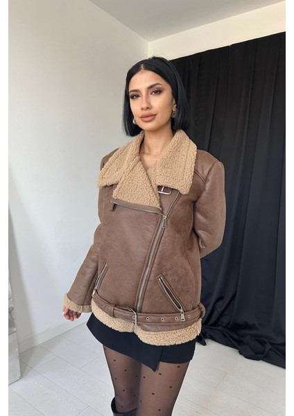 Taba Apoletli Kürklü Ceket