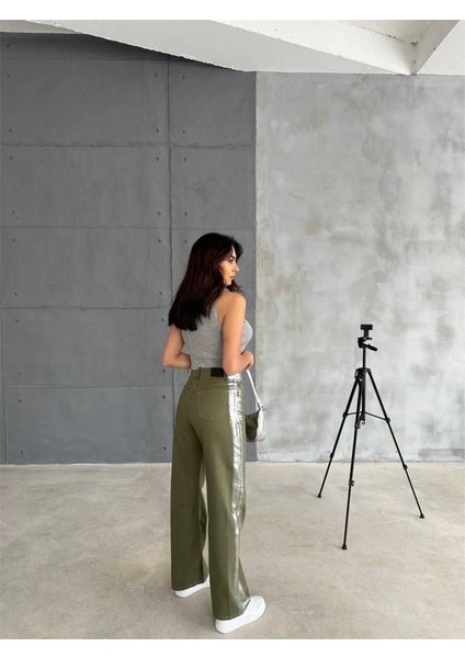 Gabardin Palazzo Pantolon - Haki