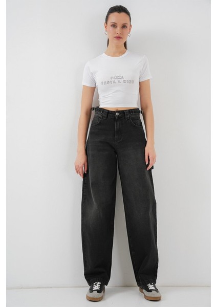 Yüksek Bel Kot Pantolon 6701 - Siyah
