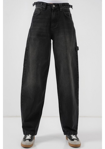 Yüksek Bel Kot Pantolon 6701 - Siyah