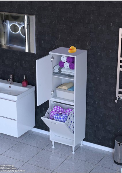 45 x 138 x 32,5 Cm' Lik Kapak Içi Çift Raflı, Tek Göz Akıllı Sepetli Çok Amaçlı Mutfak Dolabı