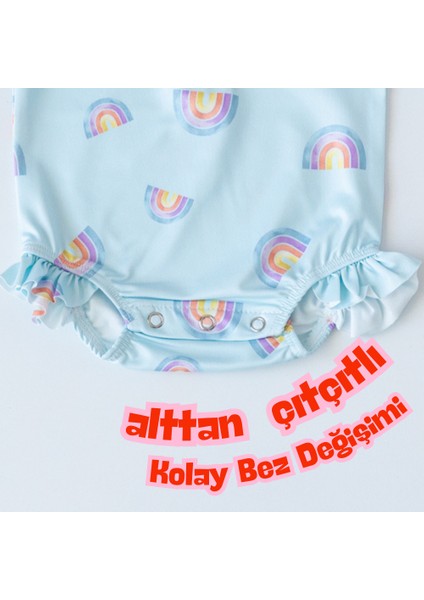 Önden Fermuarlı - Alttan Çıtçıtlı Mayo Gökkuşağı fiyatları